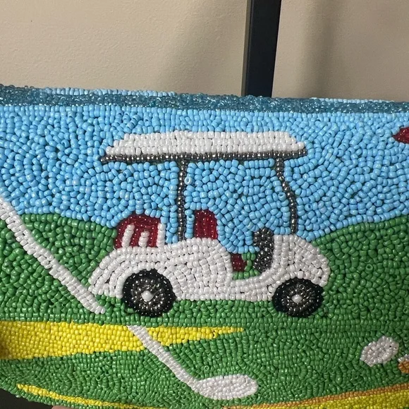 American & Beyond | Golf Enthusiasts Themed Beaded Shoulder Bag ⛳️☀️ - Picture 11 of 12